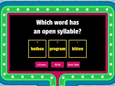 Open and Closed Syllables