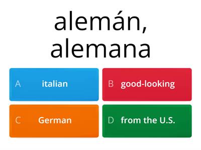 Descriptive adjectives Spanish 1