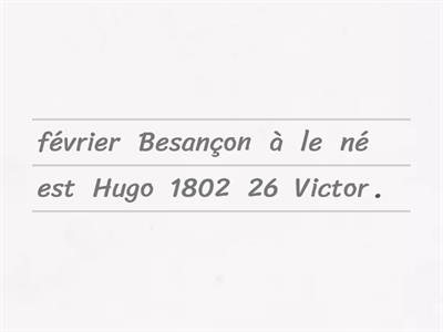 La biographie de l' écrivain français , Victor Hugo