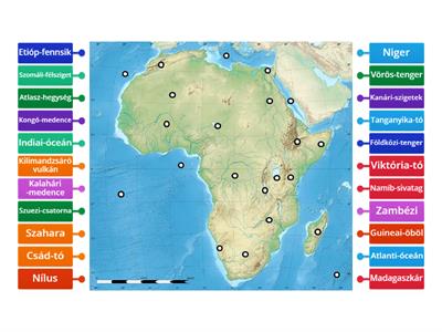 Afrika vizek és domborzat témazáró