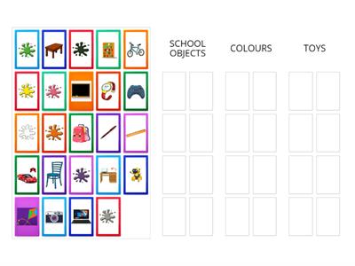 COLOURS, SCHOOL OBJECTS, TOYS 