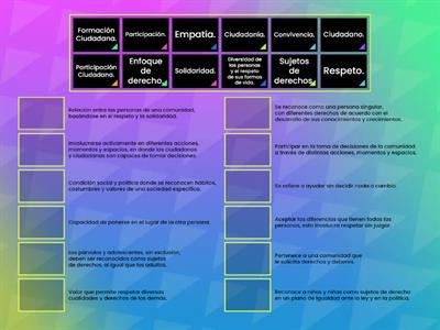 Conceptos de Convivencia y Ciudadanía.