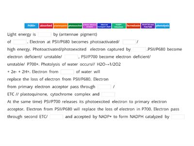  Describe the flow of electrons in non-cyclic photophosphorylation.