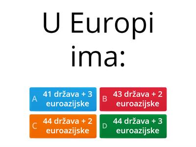 Opća obilježja Europe - grupa A