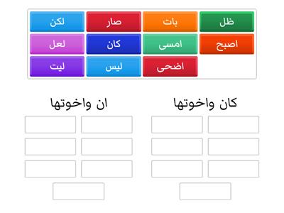 ان و اخواتها وكان واخوتها