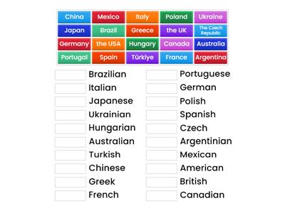 Match Countries&Nationalities