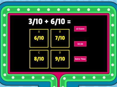 Fraction Addition - Game Show Version