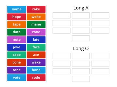 Long Vowels- A or O