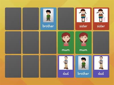 Family Members Memory game