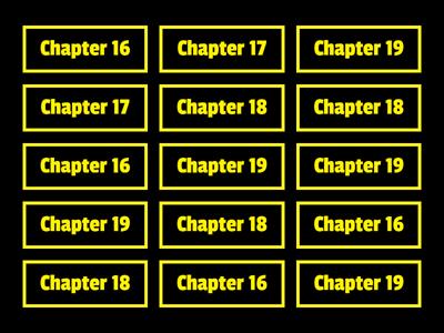 Chapters 16, 17, 18 and 19