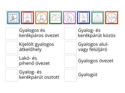 Gyalogosok biztonságát védő közlekedési helyek (nyomtatható színező)