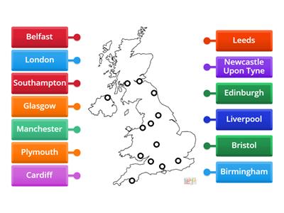 Location of Major UK Cities