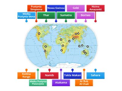  Mapa świata - pustynie i lasy tropikalne