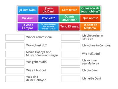 3. ich stelle mich vor=me presento: significat alemany-català: A1.1.