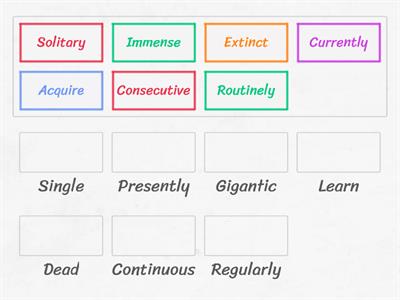 Match each word to it's synonym