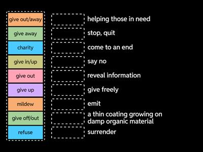 Phrasal verb give++