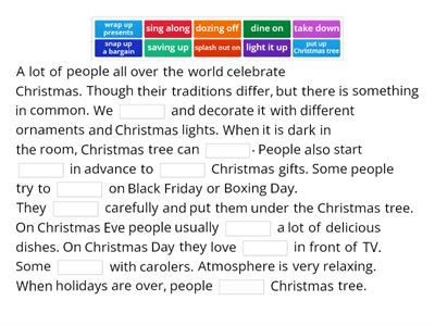 Christmas phrasal verbs
