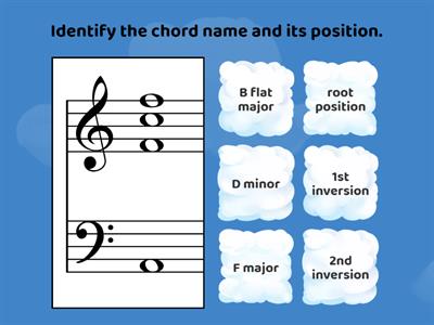 Inversions of chords 13: B flat, Dm, F chords