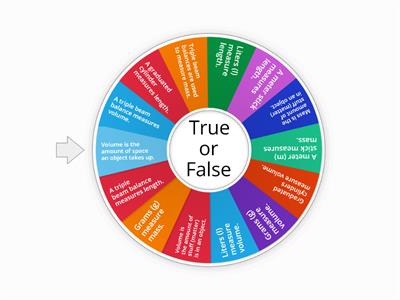 Metric Measurement - True or False Discussion Wheel