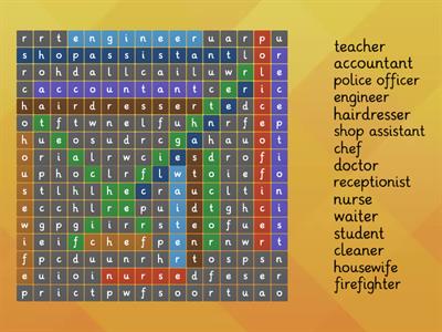 ESOL Entry 2 Jobs wordsearch