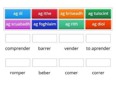 verbos 'er' Gaeilge/Spáinnis