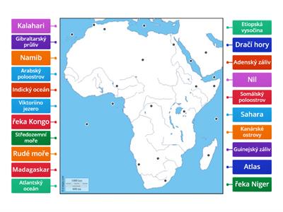 Afrika slepá mapa