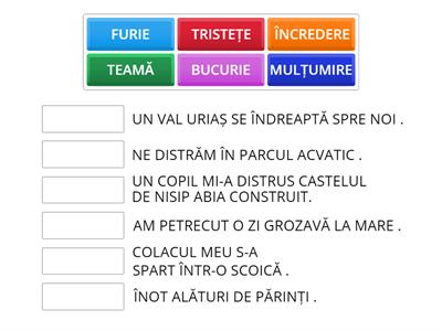 Recunoaște emoțiile de bază în situații familiare.