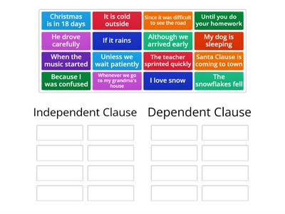 Independent/Dependent Clauses