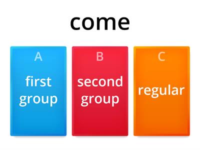 Regular and irregular verbs (1-2 group)