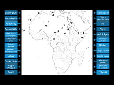 Slepá mapa Afriky 1 (vyšší gymnázium)