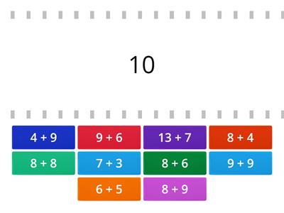 Adunarea numerelor naturale 0 - 20 cu trecere peste ordin