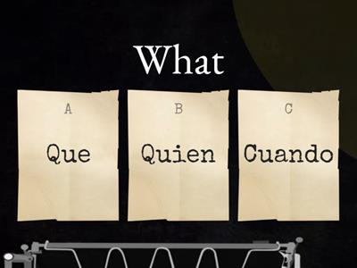 Spanish Beginner Question Words