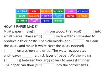 Passive voice. How is paper made?