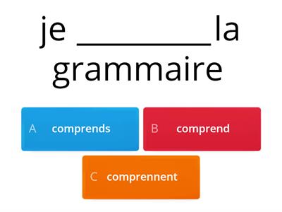 Les verbes apprendre, comprendre, écrire devoir, étudier, répondre 