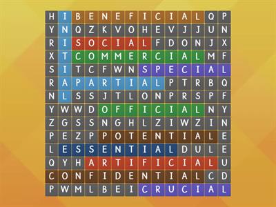 -tial/-cial wordsearch