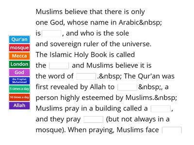 Islam gap fill. 