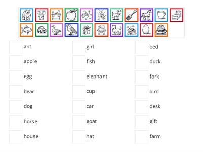 Words Oxford phonics A-H