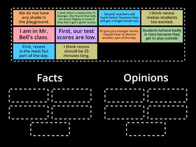 Facts and Opinions; The Recess Problem