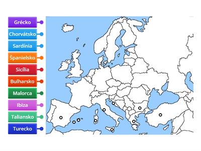 Slepá mapa Európa