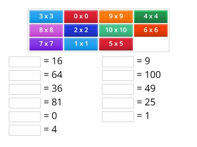 Square Numbers 4th class