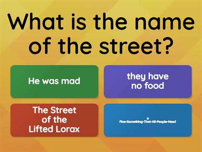 The Lorax Comprehension MC