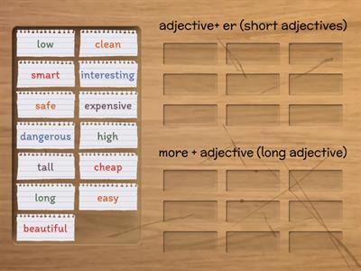 Comperative adjectives (homework) 