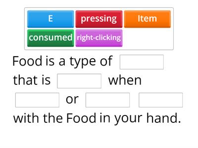   Minecraft Food Overview for ex. https://wordwall.net/uk/resource/78925520