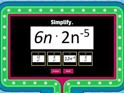 Simplifying Expressions (Multiply with Exponents)
