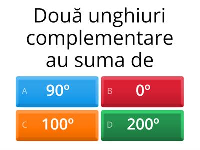 Unghiuri complementare și suplementare