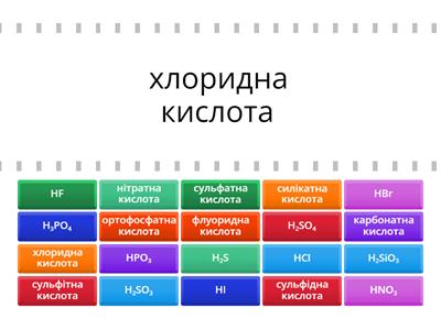 Кислоти, 8 клас