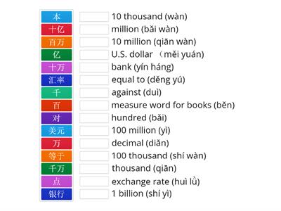 Chinese 4 - Money - 3B (Big numbers / currency)