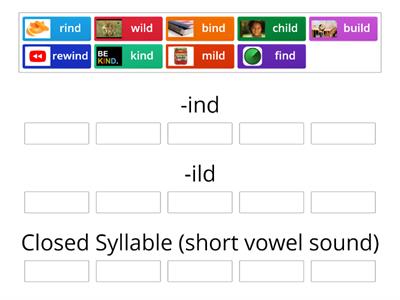Closed Vowel Exceptions and Glued Sounds: ind & ild
