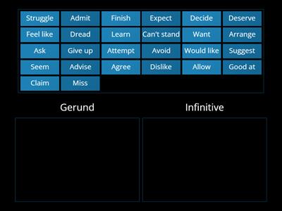 Gerund or Infinitve (Group Sort)