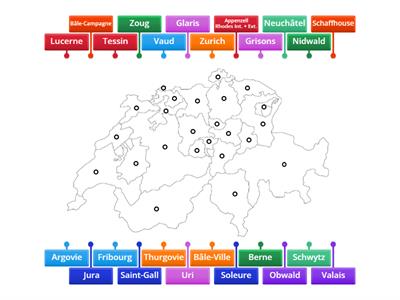 Les cantons sur une carte